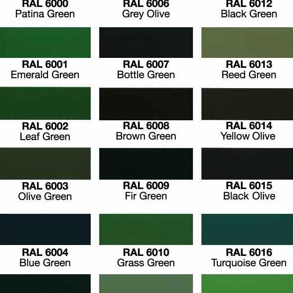 Powdercoat Colourchart
