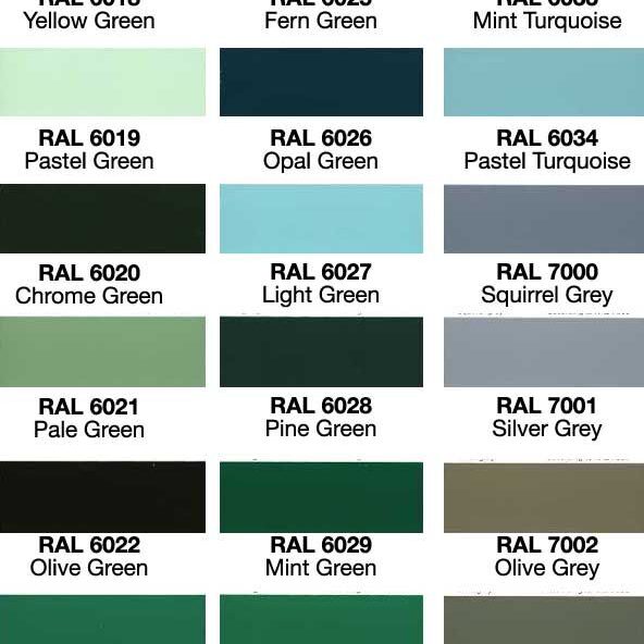 Powdercoat Colourchart
